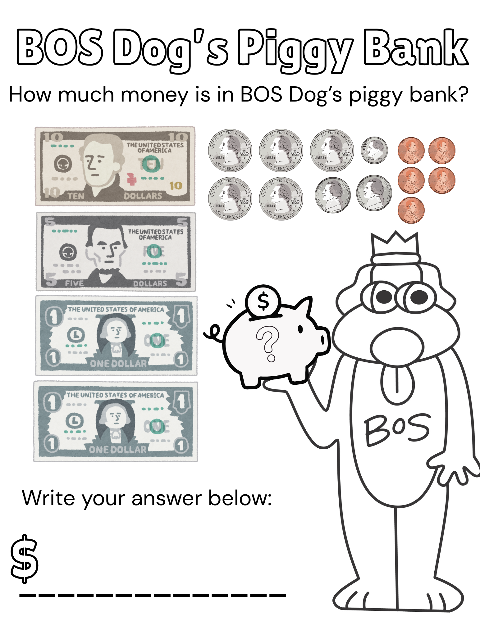 BOS Dog's Piggy Bank worksheet